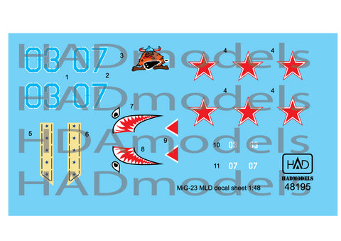 HAD Models 48195 1/48 MiG-23 MLD Agressors ( 07; 03) TOP GUN decal sheet