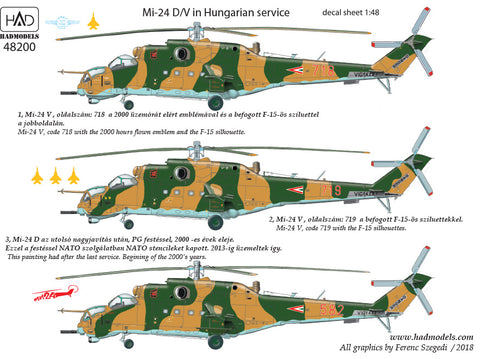 HAD Models 48200 1/48 Mi-24 D/V ” Eagle Killers” in Hungarian Service with extra stencils decal sheet