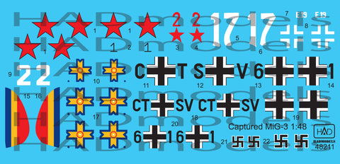 HAD Models 48211 1/48 Captured MiG-3 decal sheet
