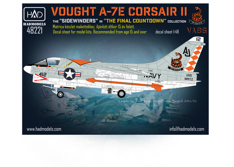 HAD Models 48221 1/48 A-7E Corsair VA-86 ”Sidewinders” in ”The final countdown” decal sheet collection
