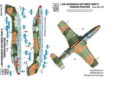 HAD Models 48231 1/48 L-29 Hungarian Air Force Part 2. decal sheet