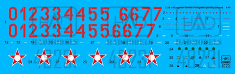 HAD Models 48231 1/48 L-29 Hungarian Air Force Part 2. decal sheet