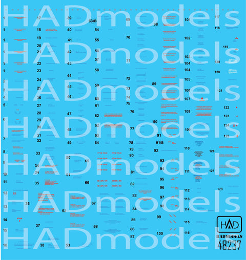 HAD Models 48237 1/48 MiG-21 MF/Bis stencil 2 blue decal sheet