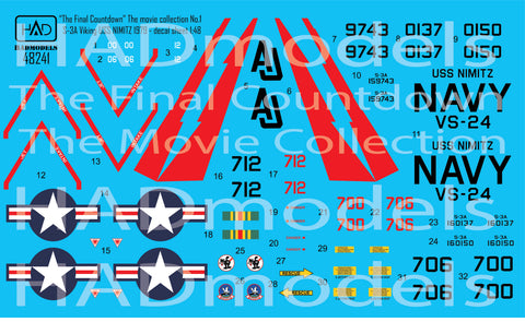 HAD Models 48241 1/48 S-3A Viking ”Final Countdown” collection decal sheet
