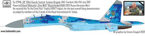 HAD Models 48257 1/48 Ukrainian Su-27 P1M (Flanker B) decal sheet