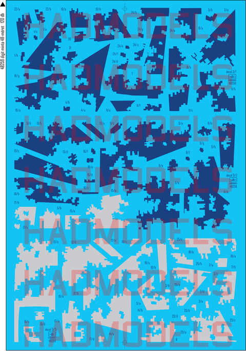 HAD Models 48259 1/48 Ukrainian Su-27 P1M Flanker B Digit Camouflage decal sheet REPRINT 2024