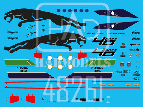 HAD Models 48261 1/48 Mirage 2000C ”40th anniversary of 1st Air Defence Group” decal sheet
