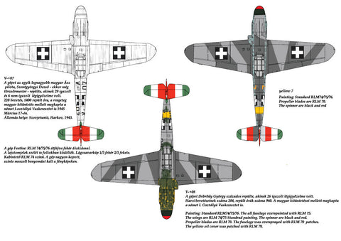 HAD Models 72065 1/72 Messerschmitt Bf 109 F-4/b yellow 17, V-+03, V-+07, yellow 7 decal s