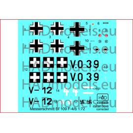 HAD Models 72087/2018 1/72 corrected Messershmitt Bf 109 F-4/b decal sheet