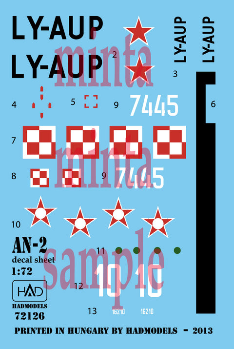 HAD Models 72126 1/72 An-2 decal sheet