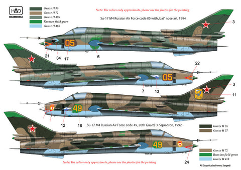 HAD Models 72172 1/72 Su-17 / 22 decal sheet