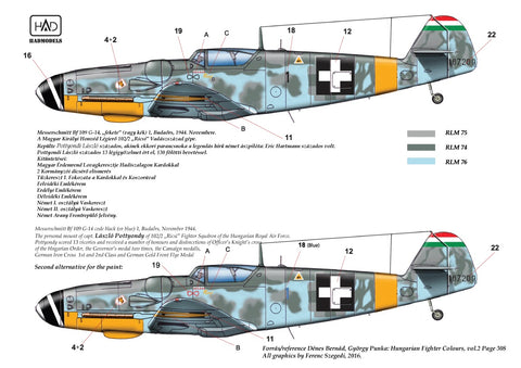 HAD Models 72174 1/72 Messerschmitt Bf 109 G-14 decal sheet