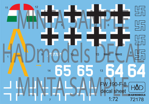 HAD Models 72178 1/72 FW-190 F-8 decal sheet
