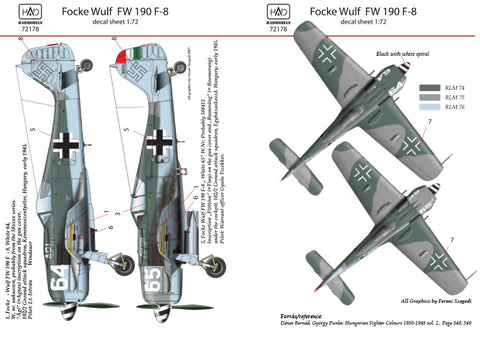 HAD Models 72178 1/72 FW-190 F-8 decal sheet
