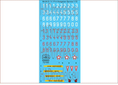 HAD Models 72193 1/72 Mi-24V in Hungarian Service decal sheet