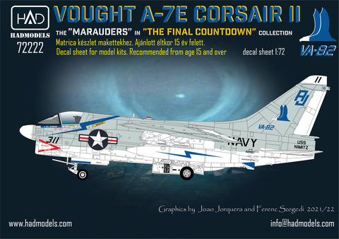 HAD Models 72222 1/72 A-7E Corsair II VA-82 ” The Marauders” in ”The Final Countdown” decal collection