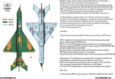 HAD Models 72234 1/72 MiG-21 MF 9309 ”Dong?” Squadron with star national insignias