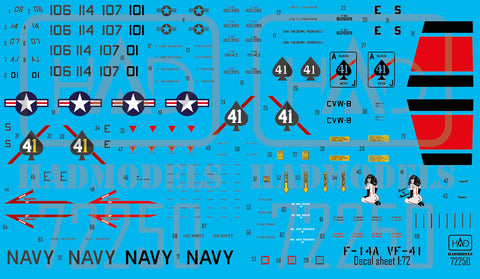 HAD Models 72250 1/72 F-14A Black Aces ”The Final Countdown” decal sheet
