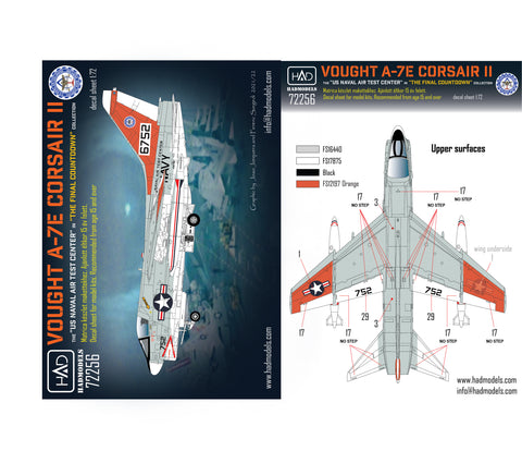 HAD Models 72256 1/72 A-7E US NAVAL Air Test Center ” The final Copuntdown” decal sheet