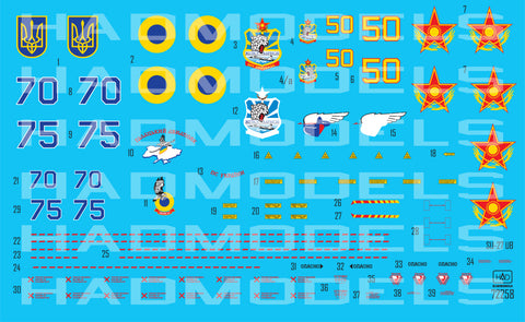 HAD Models 72258 1/72 Su-27 UB Ukrainian and Kazakh decal sheet