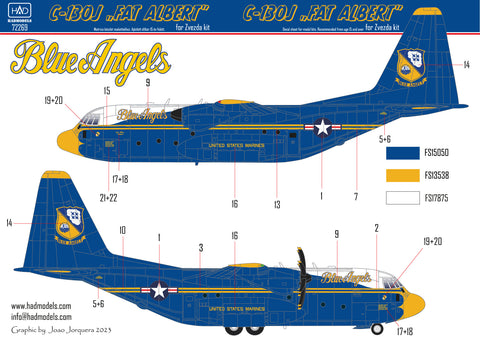 HAD Models 72269 1/72 C-130J Hercules ”Fat Albert” decal sheet