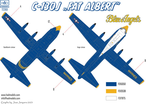 HAD Models 72269 1/72 C-130J Hercules ”Fat Albert” decal sheet