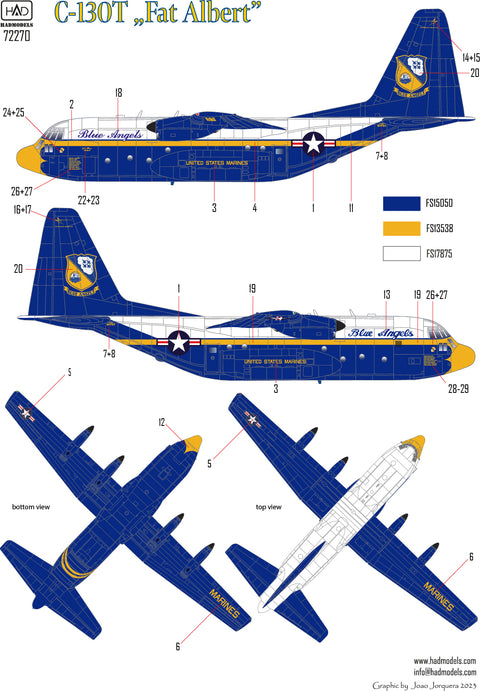 HAD Models 72270 1/72 C-130T ”Fat Albert” decal sheet