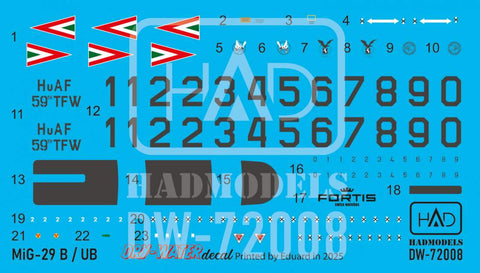 HAD Models DW-72008 1/72 MiG-29 NATO decal sheet