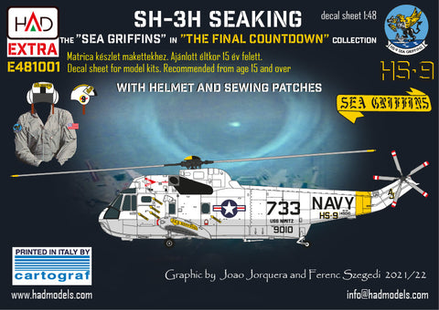 HAD Models E481001 1/48 SH-3H Seaking ”Final Countdown” movie collection Extended version decal sheet