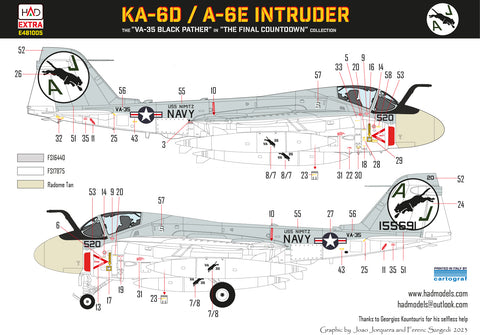 HAD Models E481005 1/48 A-6E Intruder ”The final Countdown” decal sheet