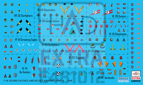 HAD Models E481012 1/48 F-14 Patches and helmet markings PART 4 decal aheet