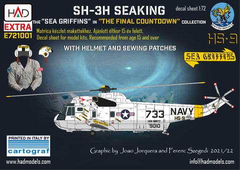 HAD Models E721001 1/72 SH-3H Seaking ”Final Countdown” movie collection Extended version decal sheet