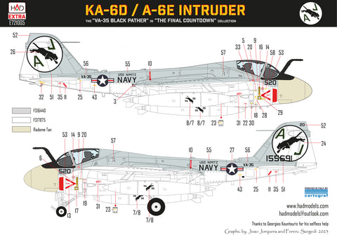 HAD Models E721005 1/72 A-6E Intruder ”The final Countdown” decal sheet