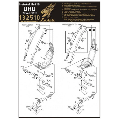 HGW Models 132510 1/32 Heinkel He 219 UHU pre-cut (laser) | Revell