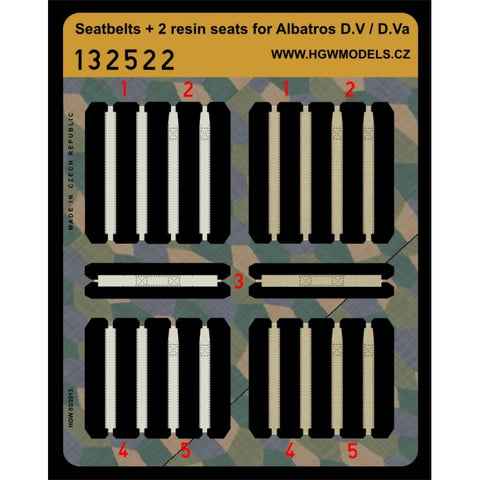 HGW Models 132522 1/32 Albatros D.V / D.Va + Seats pre-cut (laser) | inc. 2 resin seats | WnW