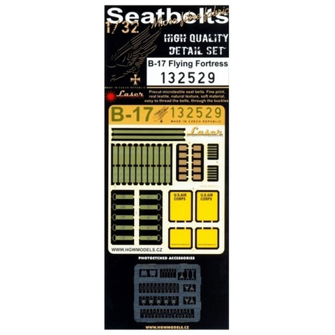 HGW Models 132529 1/32 B-17 Seatbelts pre-cut (laser) | HK Models