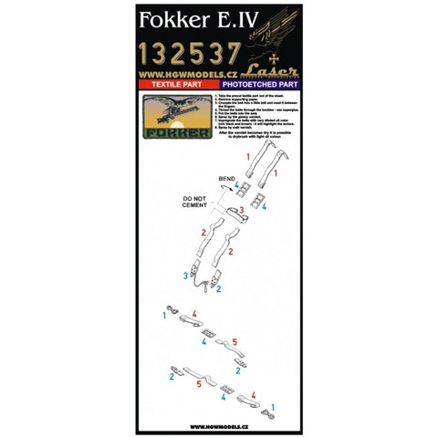 HGW Models 132537 1/32 Fokker E.IV pre-cut (laser) | Wingnut Wings