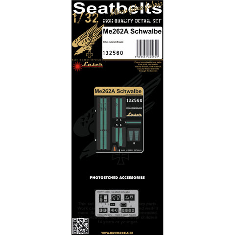 HGW Models 132560 1/32 Messerschmitt Me 262A Schwalbe pre-cut (laser) | Orlon | Revell, Trumpeter