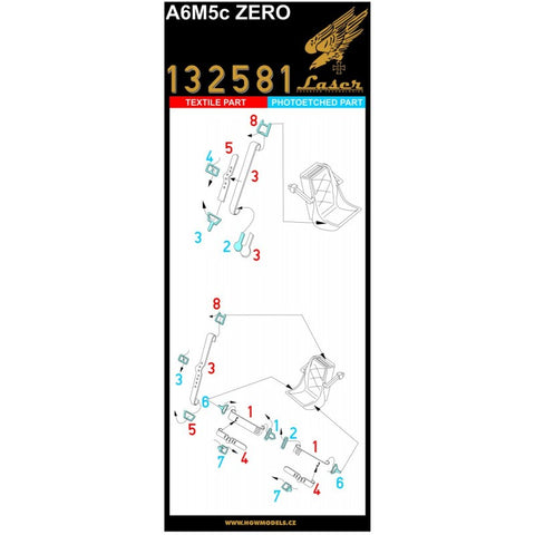 HGW Models 132581 1/32 A6M5c Zero pre-cut (laser)