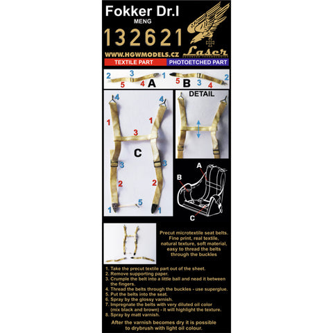 HGW Models 132621 1/32 Fokker Dr. I. pre-cut (laser)