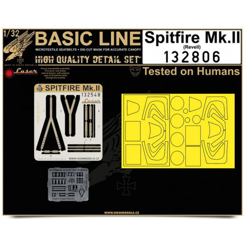 HGW Models 132806 1/32 Spitfire Mk.II BASIC LINE: seatbelts + masks | Revell