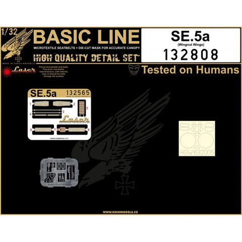 HGW Models 132808 1/32 SE.5a BASIC LINE: seatbelts + masks | WnW