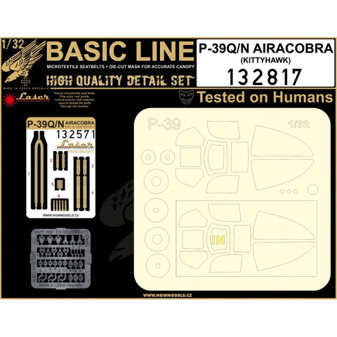 HGW Models 132817 1/32 P-39Q/N Airacobra BASIC LINE: seatbelts + masks | Kittyhawk