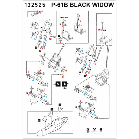 HGW Models 132850 1/32 P-61 Black Widow BASIC LINE: seatbelts + masks | Hobby Boss