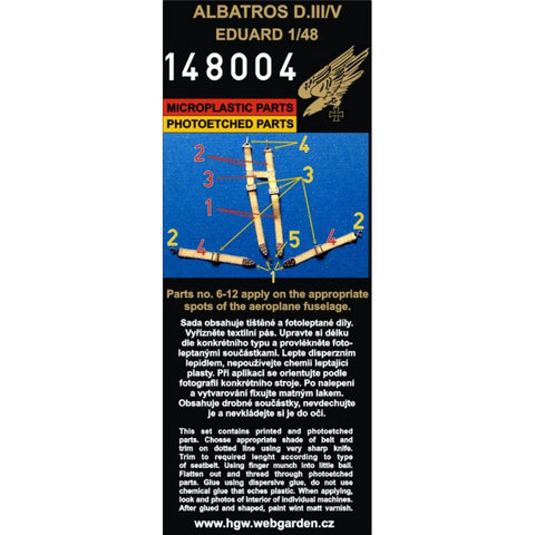 HGW Models 148004 1/48 Albatros D.III / D.V 2 sets | inc. additional PE details | Eduard