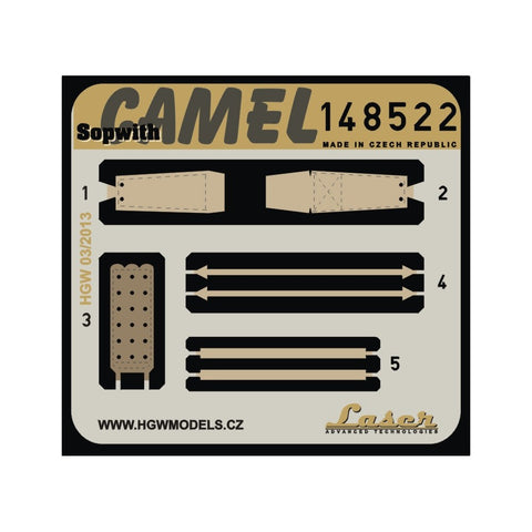 HGW Models 148522 1/48 Sopwith Camel pre-cut (laser) | Eduard