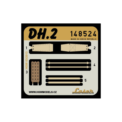 HGW Models 148524 1/48 AMC DH.2 pre-cut (laser) | Eduard