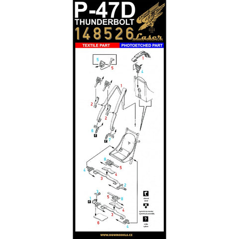 HGW Models 148526 1/48 P-47D Thunderbolt pre-cut (laser) | Ed., HB, Ita., Tam., Test.