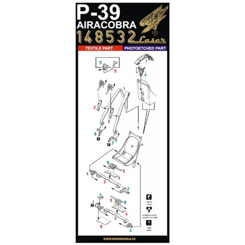 HGW Models 148532 1/48 P-39 Airacobra pre-cut (laser) | Eduard, Hasegawa, Revell