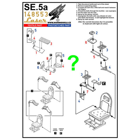 HGW Models 148553 1/48 SE.5a pre-cut (laser) | Eduard